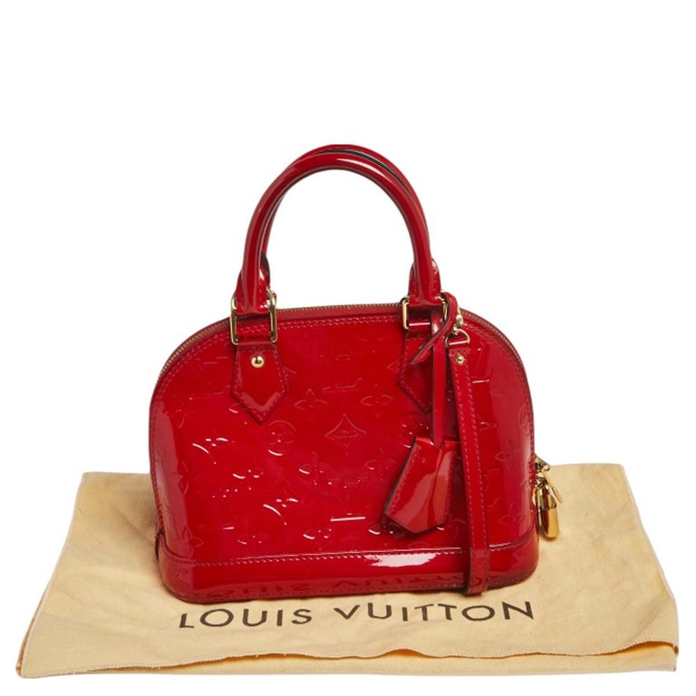 Louis Vuitton Pomme d'Amore Monogram rayures Vernis Alma Bb Gold Hardware, 2011, Red/Pink Womens Handbag