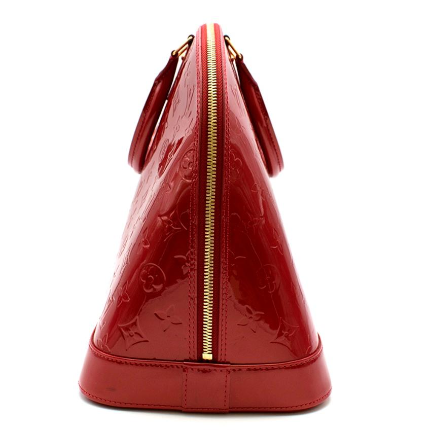 Red Louis Vuitton Pomme D’Amour Monogram Vernis Alma GM Bag