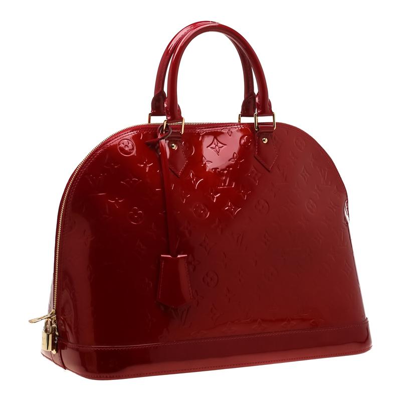 Louis Vuitton Pomme D’amour Monogram Vernis Alma GM Bag In Good Condition In Dubai, Al Qouz 2
