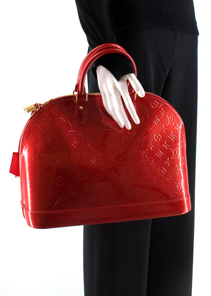 Louis Vuitton Pomme D’Amour Monogram Vernis Alma GM Bag In Excellent Condition In London, GB