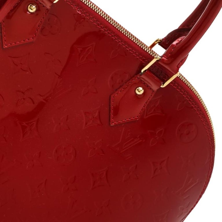 Louis Vuitton Pomme D'amour Monogram Vernis Alma MM Bag For Sale at 1stDibs
