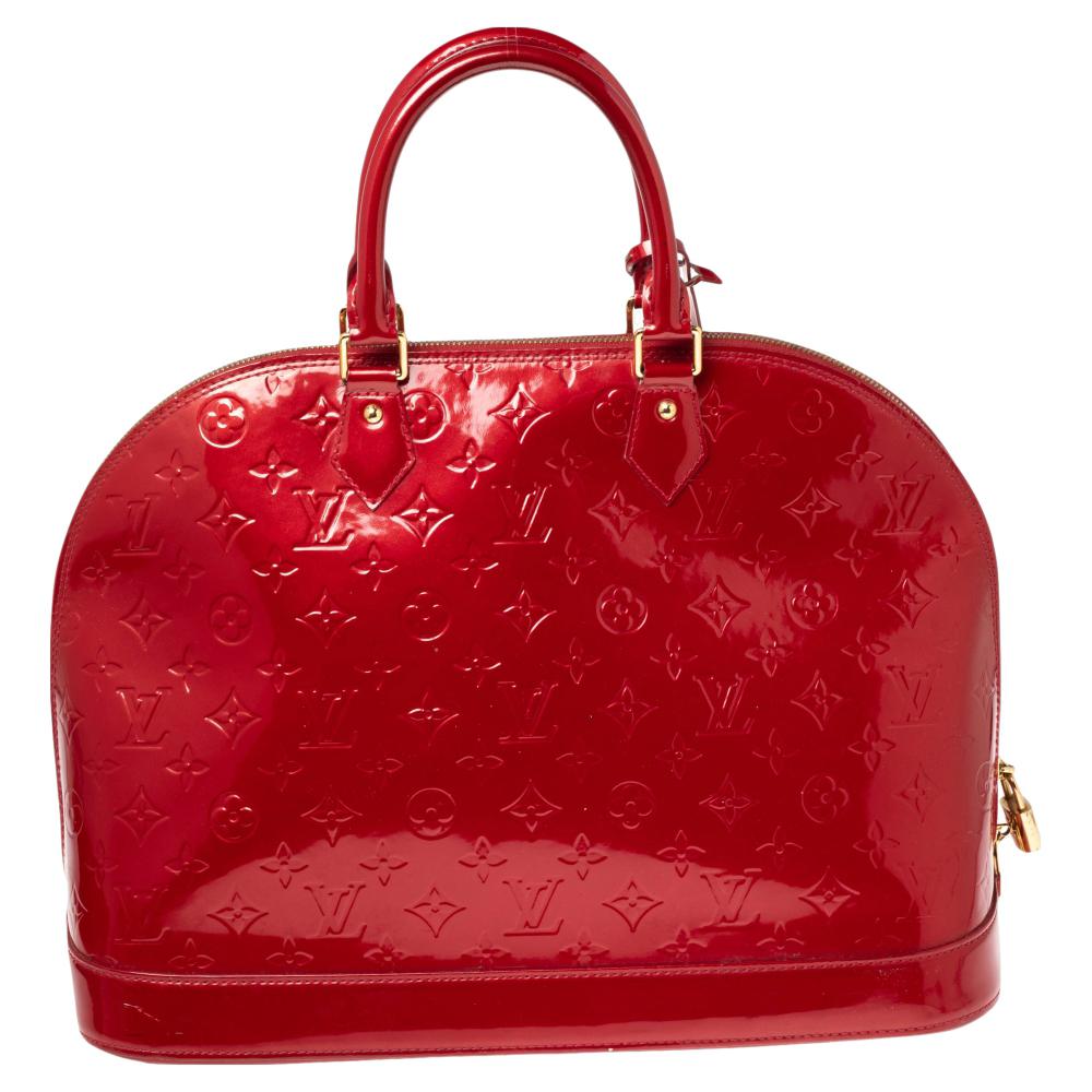 Louis Vuitton Louis Vuitton Pomme Damour Monogrammierte Vernis Alma GM Tasche 4