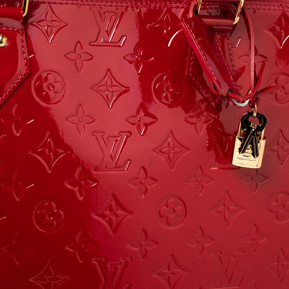 Louis Vuitton Pomme D’amour Monogram Vernis Alma GM XL Bag 5