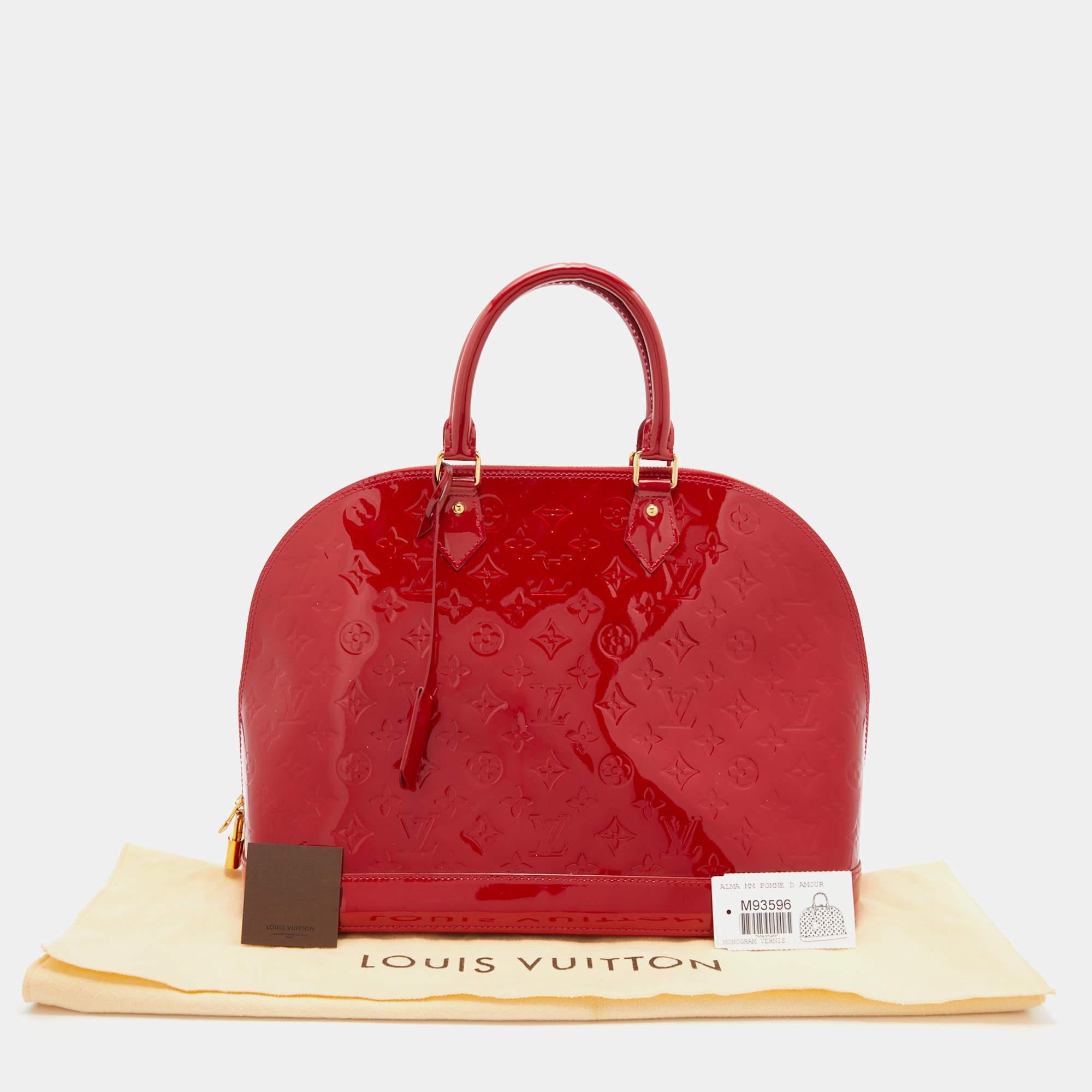 Louis Vuitton Pomme D’amour Monogram Vernis Alma MM Bag 7
