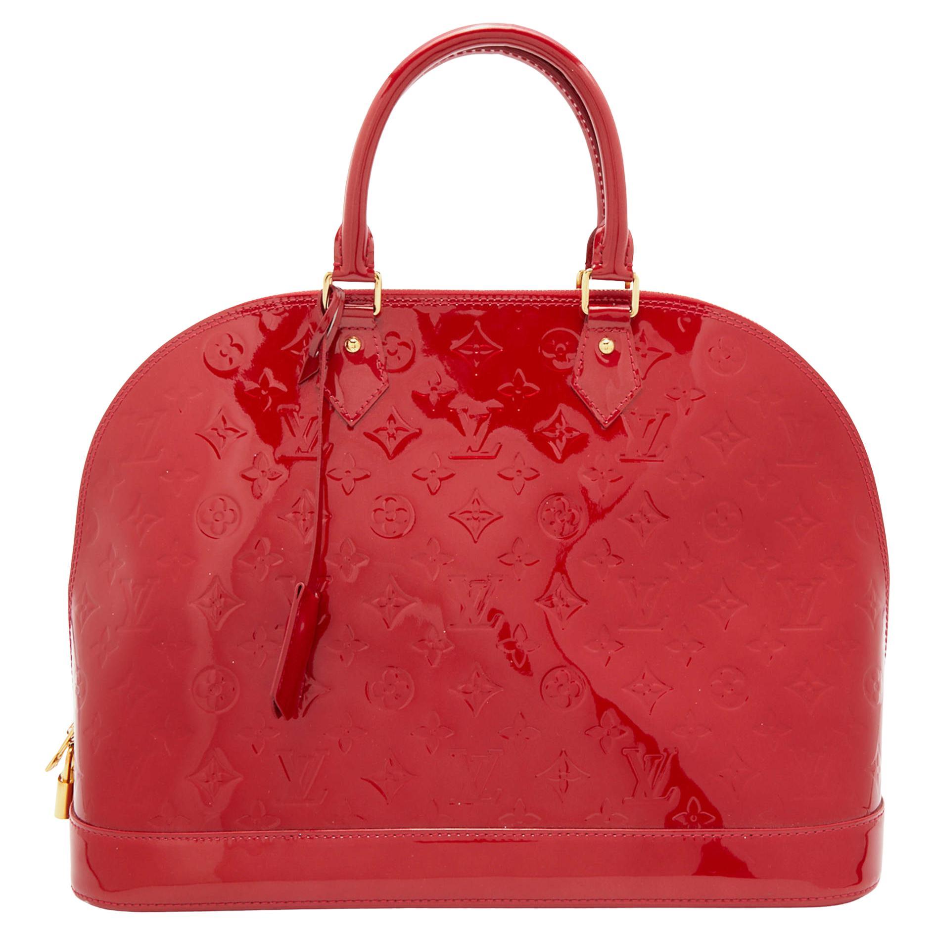 Louis Vuitton Pomme D'amour Monogram Vernis Alma BB Bag at 1stDibs