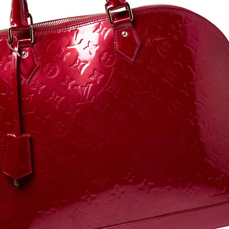 Louis Vuitton Pomme D’amour Monogram Vernis Alma Voyager Bag For Sale at 1stdibs