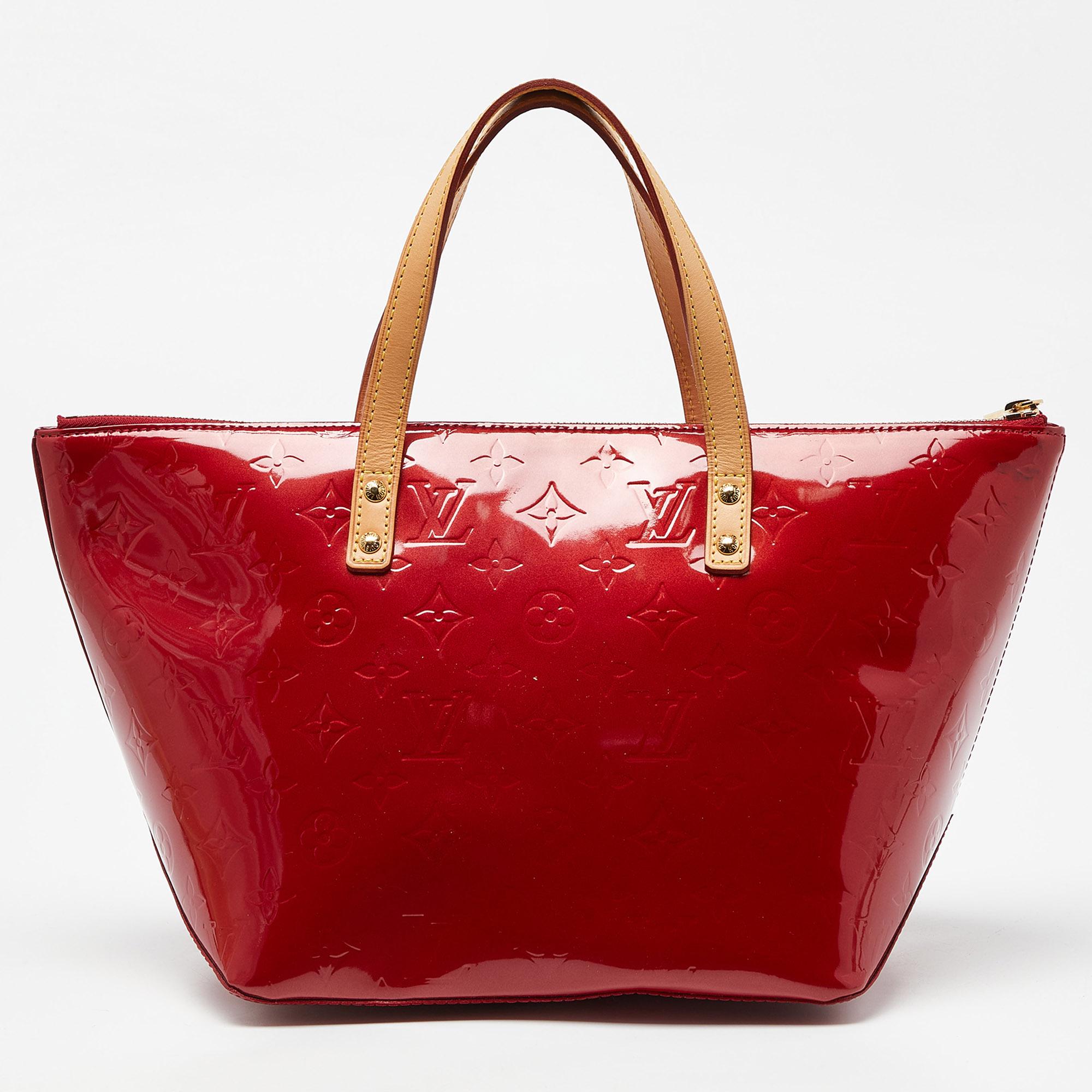 Women's Louis Vuitton Pomme D'Amour Monogram Vernis Bellevue PM Bag
