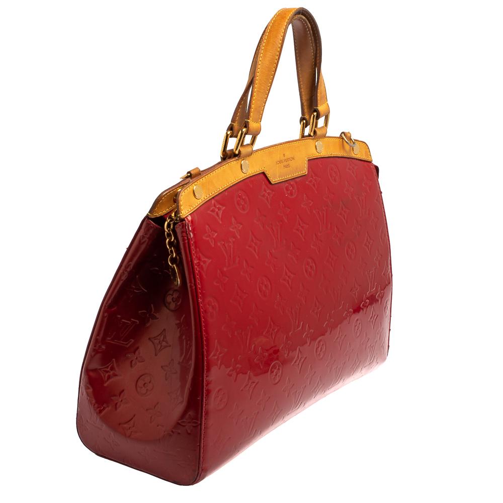 Red Louis Vuitton Pomme D’amour Monogram Vernis Brea GM Bag