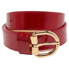 Louis Vuitton Pomme D'Amour Monogram Vernis Buckle Belt 80CM