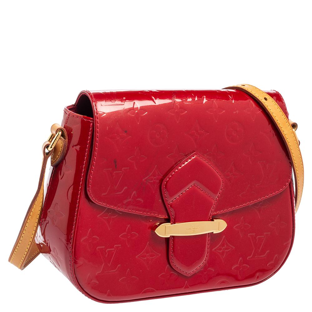 Red Louis Vuitton Pomme D’amour Monogram Vernis Leather Bellflower GM Bag