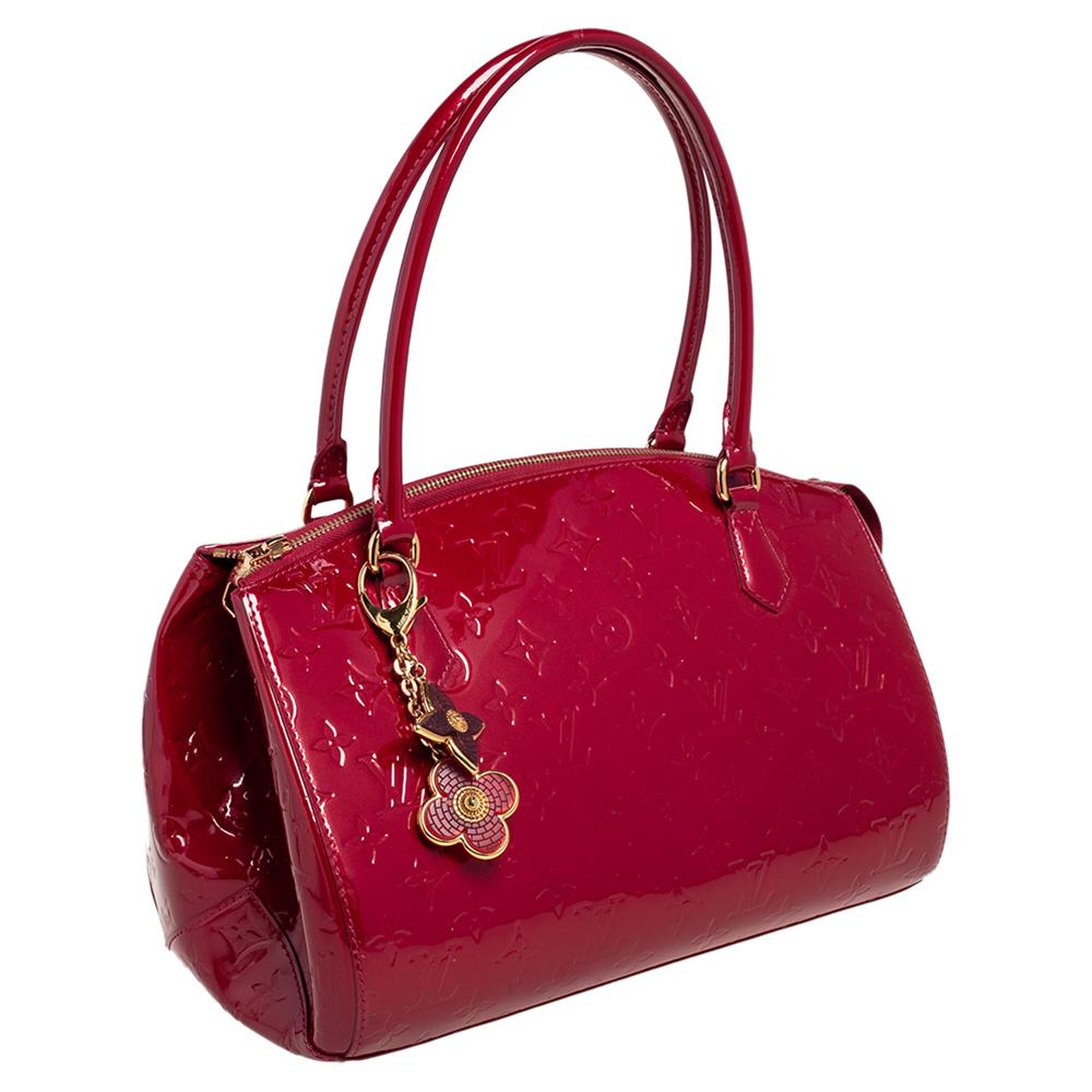 Red Louis Vuitton Pomme D'Amour Monogram Vernis Montana Bag