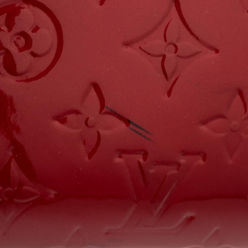 Red Louis Vuitton Pomme D’amour Monogram Vernis Roxbury Drive Bag