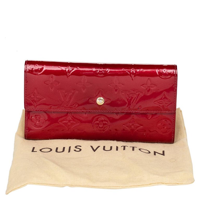 Louis Vuitton, Bags, Louis Vuitton Monogram Vernis Sarah Wallet In Red