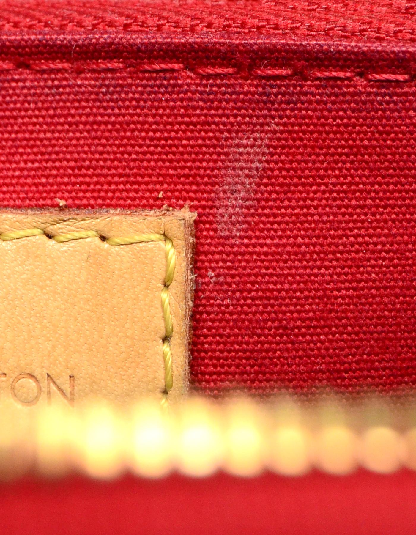 Louis Vuitton Pomme d'Amour Red Monogram Vernis Alma BB Bag W/ Crossbody Strap 4
