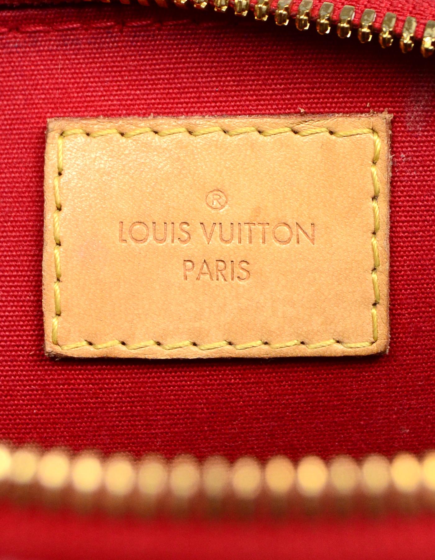 Louis Vuitton Pomme d'Amour Red Monogram Vernis Alma BB Bag W/ Crossbody Strap 3