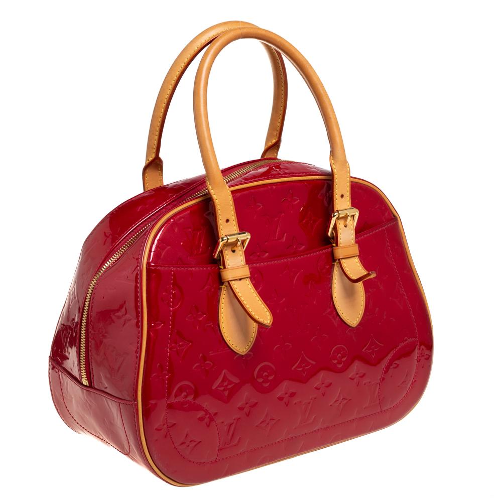Red Louis Vuitton Pomme D’amour Vernis Summit Drive Bag
