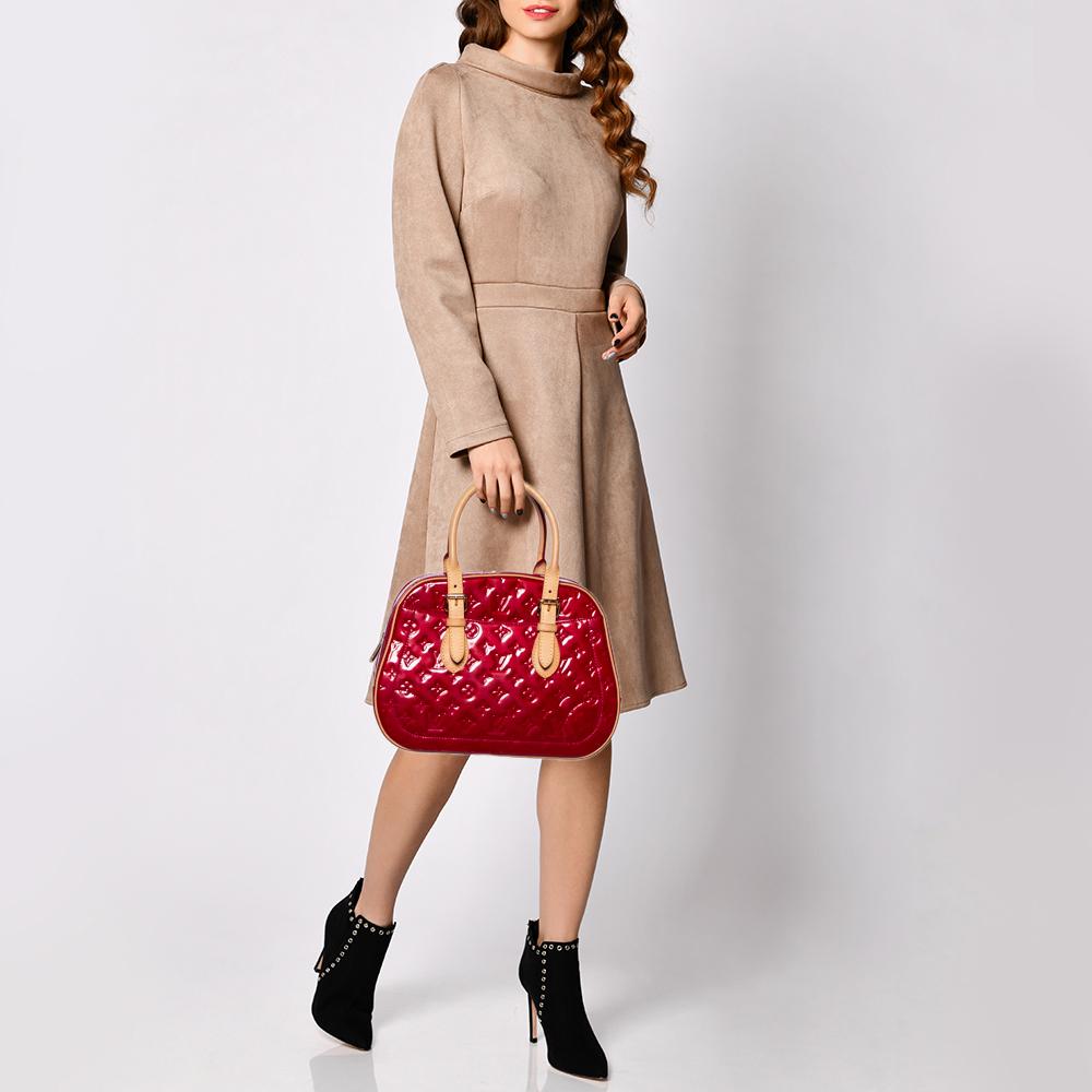 Red Louis Vuitton Pomme D’amour Vernis Summit Drive Bag