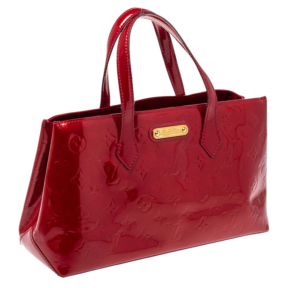 Red Louis Vuitton Pomme D’amour Vernis Wilshire PM Bag