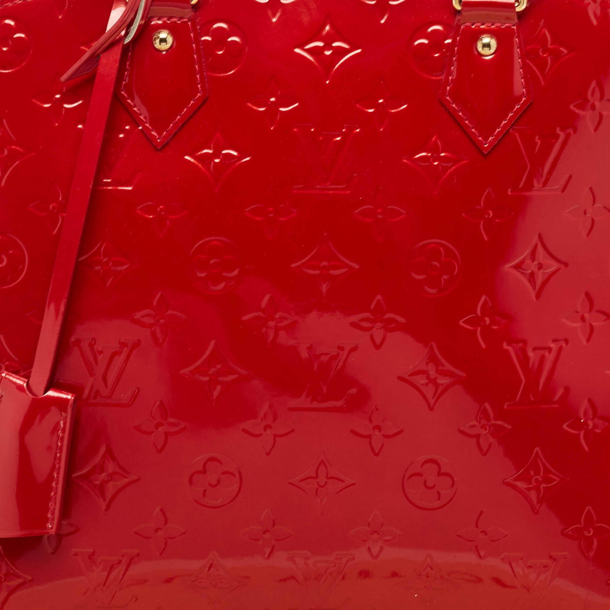 Women's Louis Vuitton Pomme D’amour Monogram Vernis Alma GM Bag For Sale