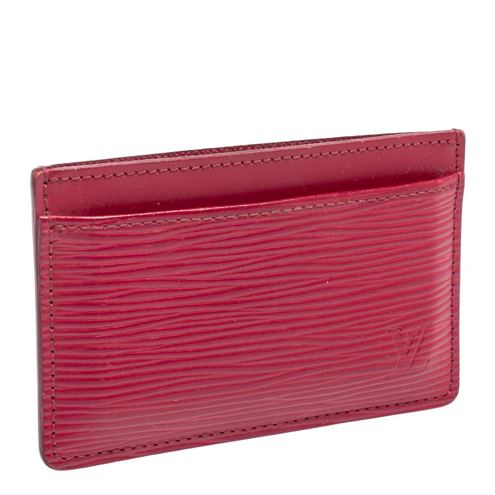 Louis Vuitton Pondichery Pink Epi Leather Card Holder 3