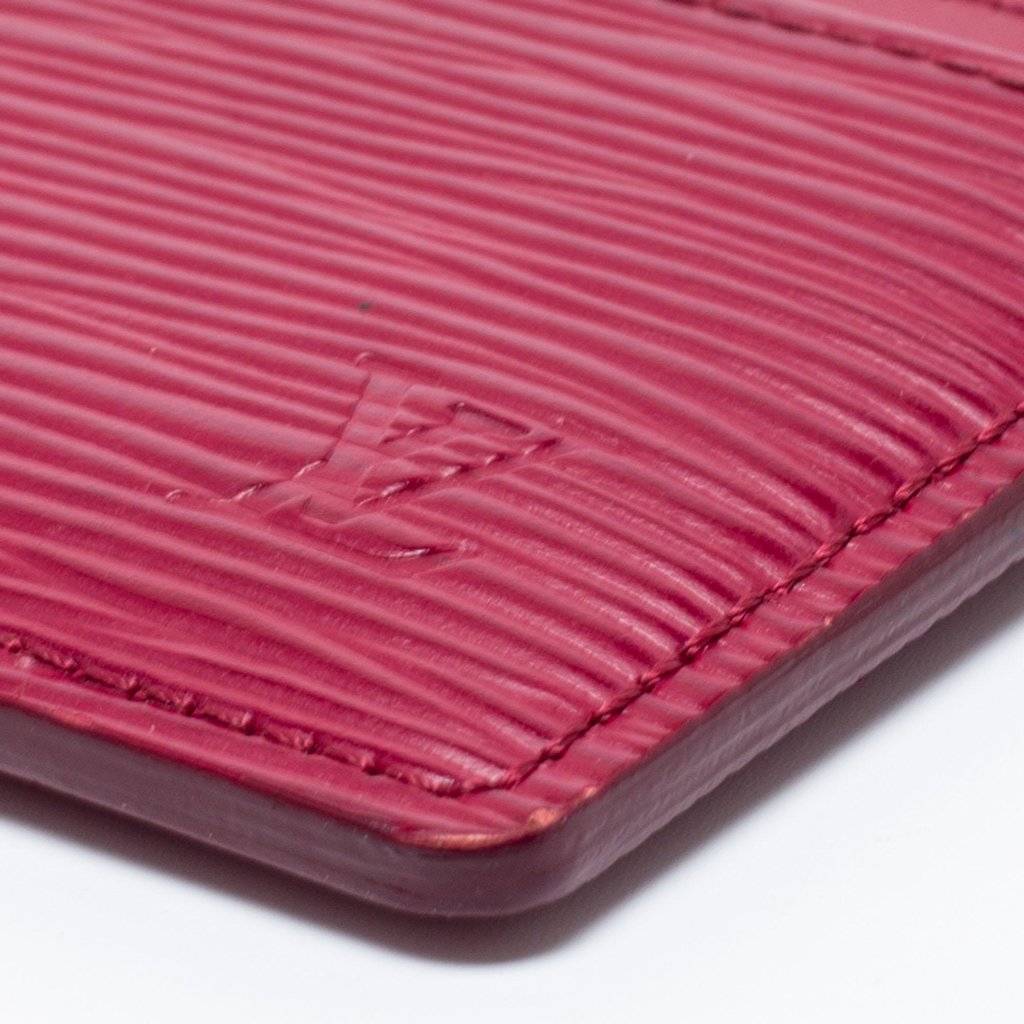 Louis Vuitton Pondichery Pink Epi Leather Card Holder 3