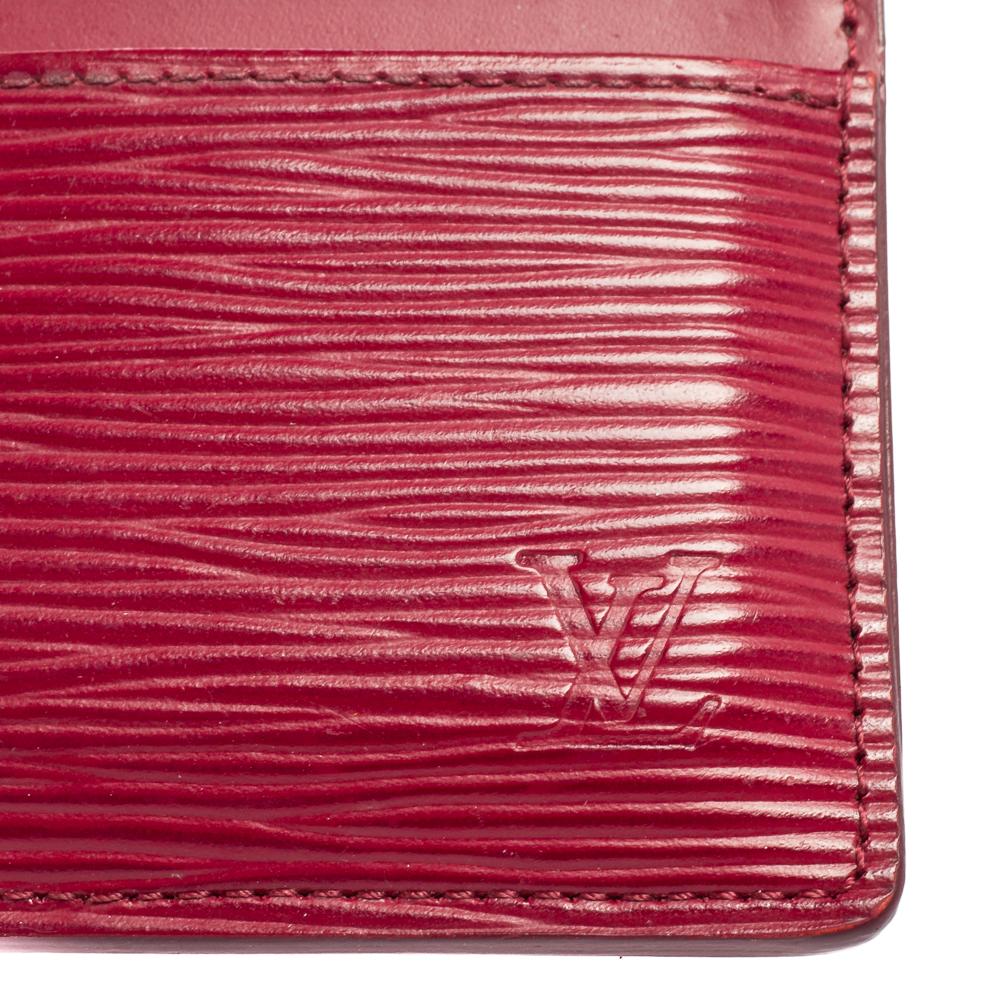 Women's Louis Vuitton Pondichery Pink Epi Leather Card Holder