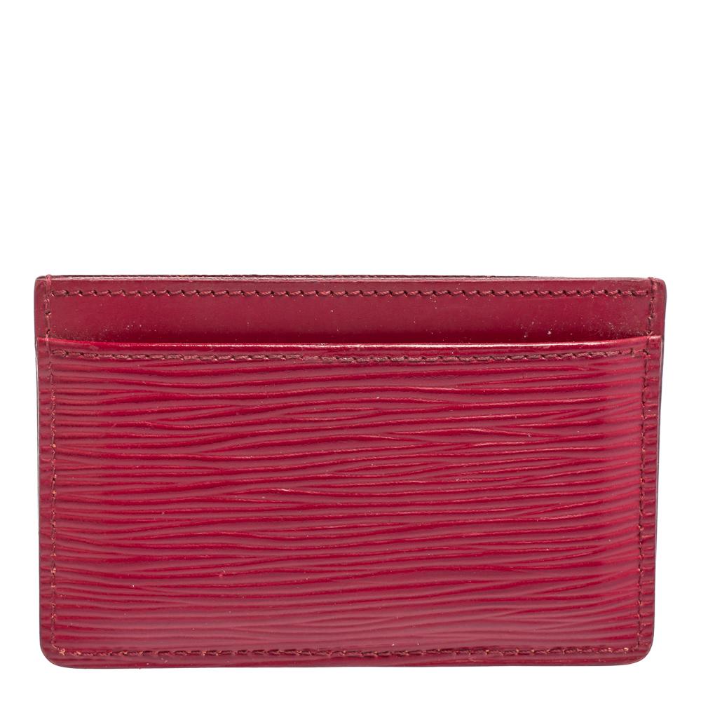 Louis Vuitton Pondichery Pink Epi Leather Card Holder 2