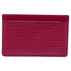 Louis Vuitton Pondichery Pink Epi Leather Card Holder