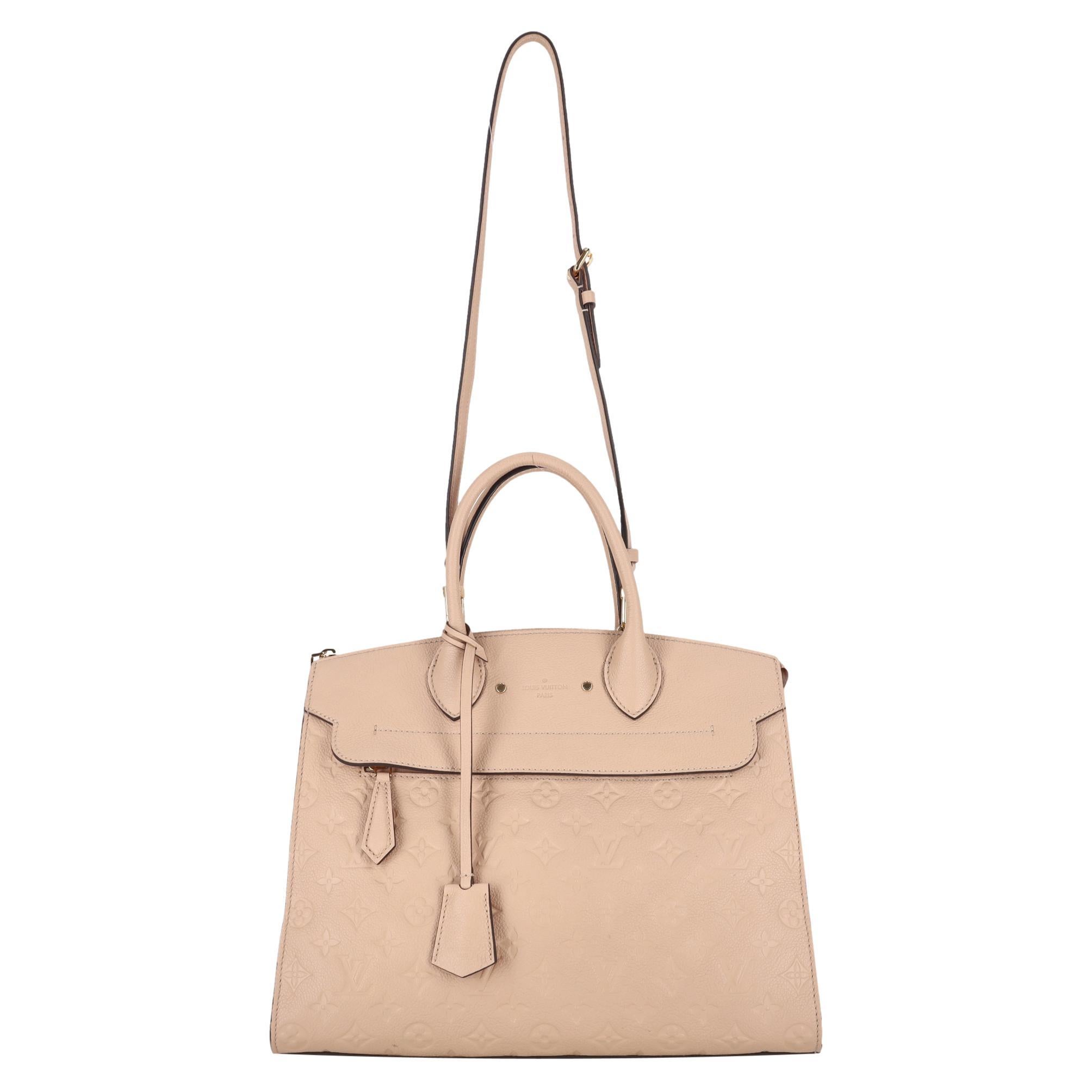 Beige Louis Vuitton Pont Neuf Dune Monogram Empreinte Leather GM Bag en vente
