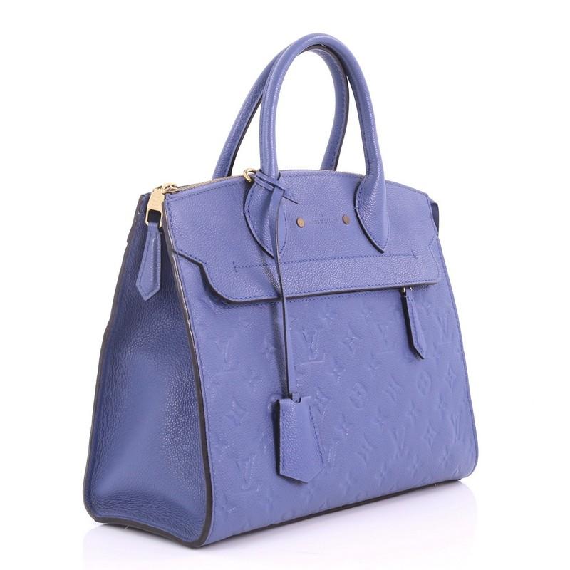 Purple Louis Vuitton Pont Neuf Handbag Monogram Empreinte Leather MM