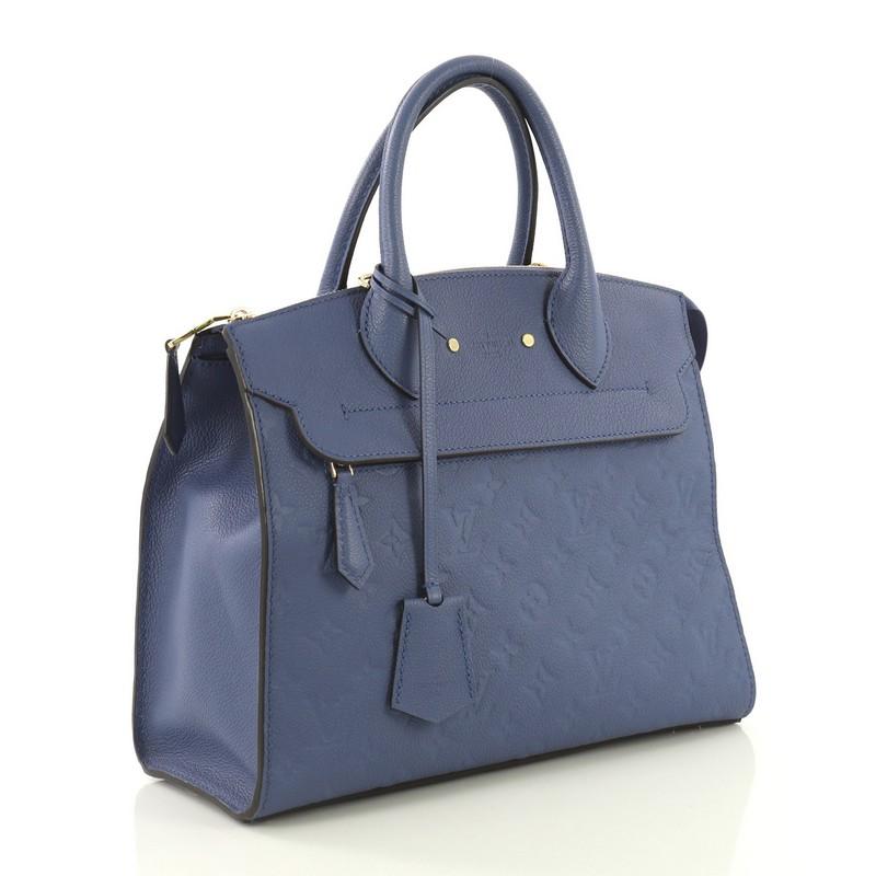 Gray Louis Vuitton Pont Neuf Handbag Monogram Empreinte Leather MM