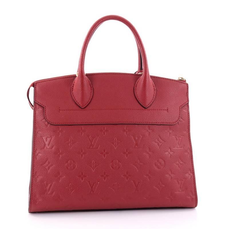 Red Louis Vuitton Pont Neuf Handbag Monogram Empreinte Leather MM