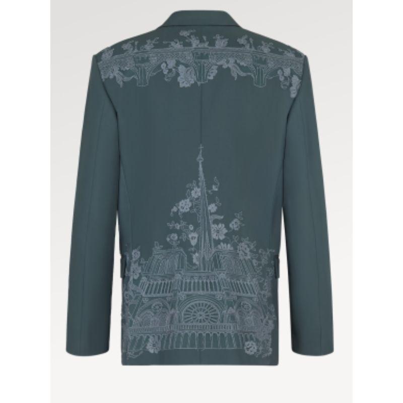 Louis Vuitton Dusty Blue Embroidered Lace Blazer

- Sleek dusty blue blazer
- Stunning blue embroidered lace design on the back
- Long sleeve
- Single-breasted button fastening
- Three exterior pockets and two interior pockets

Material 
Main: 100%