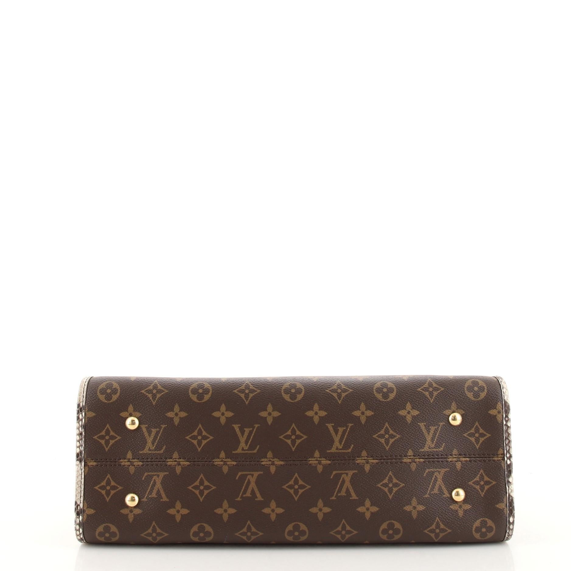 Black Louis Vuitton Popincourt NM Handbag Monogram Canvas with Python MM