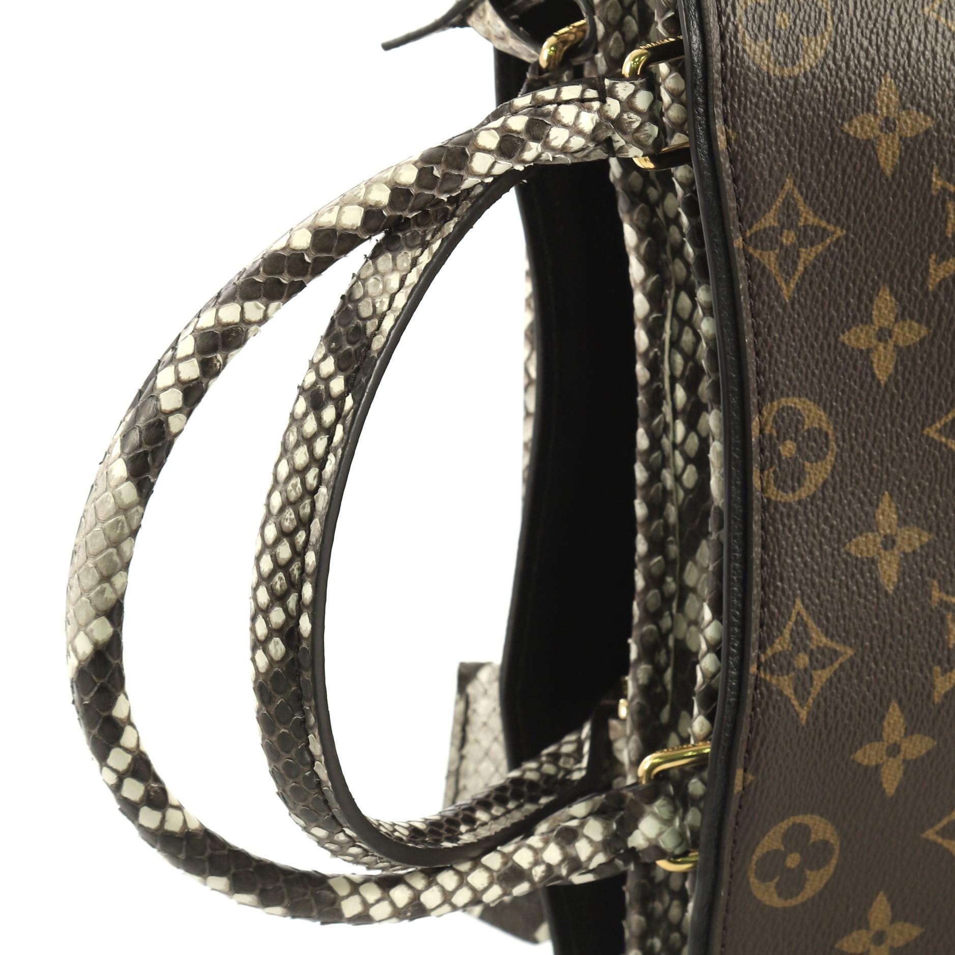 Women's Louis Vuitton Popincourt NM Handbag Monogram Canvas with Python MM