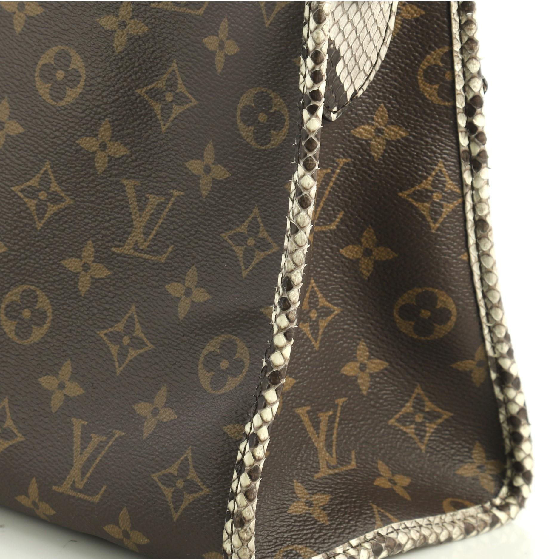 Louis Vuitton Popincourt NM Handbag Monogram Canvas with Python MM 1