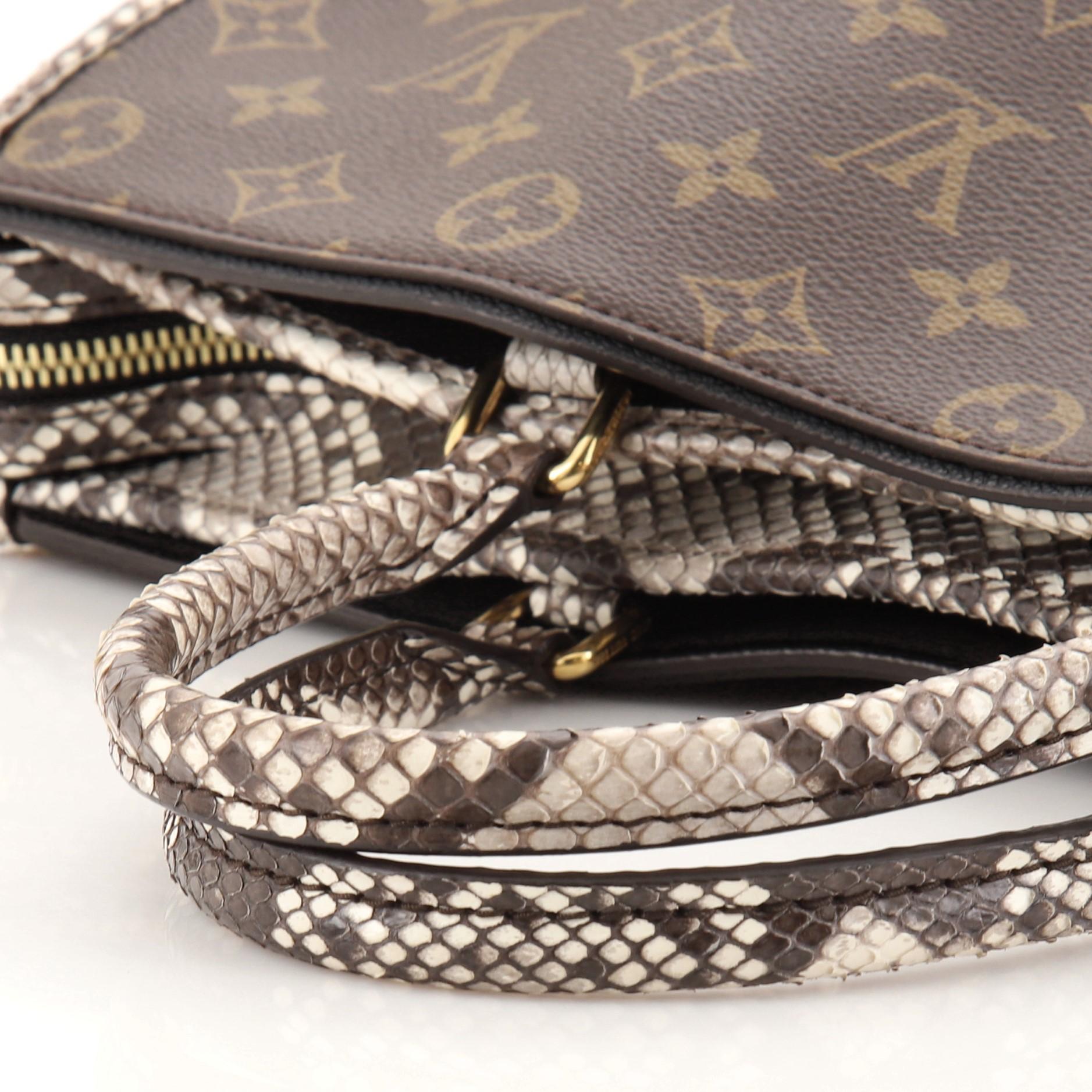 Women's or Men's Louis Vuitton Popincourt NM Handbag Monogram Canvas with Python MM