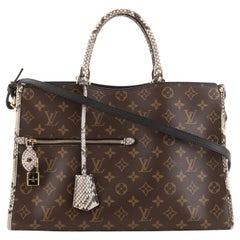 Louis Vuitton Popincourt NM Handtasche mit Monogramm aus Segeltuch mit Python MM