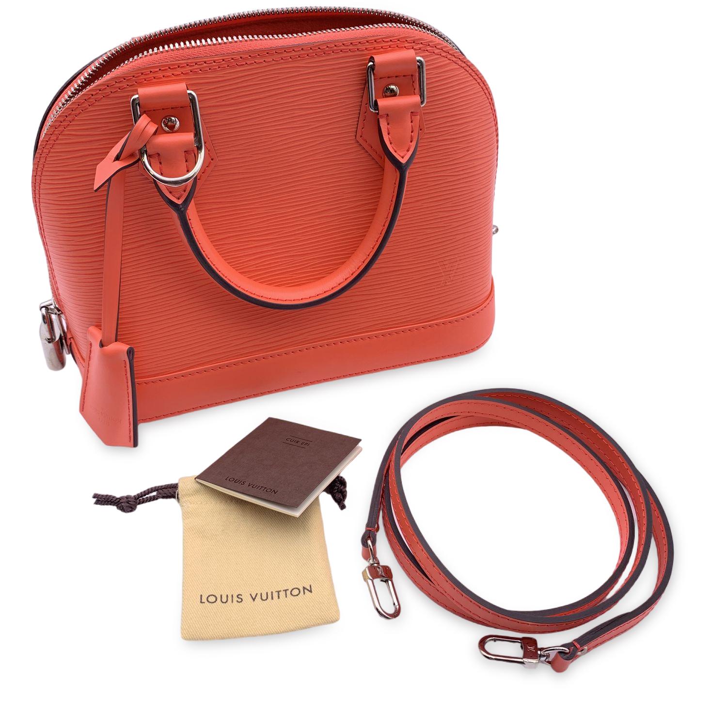 Women's Louis Vuitton Poppy Epi Leather Alma BB Bag Handbag with Strap For Sale