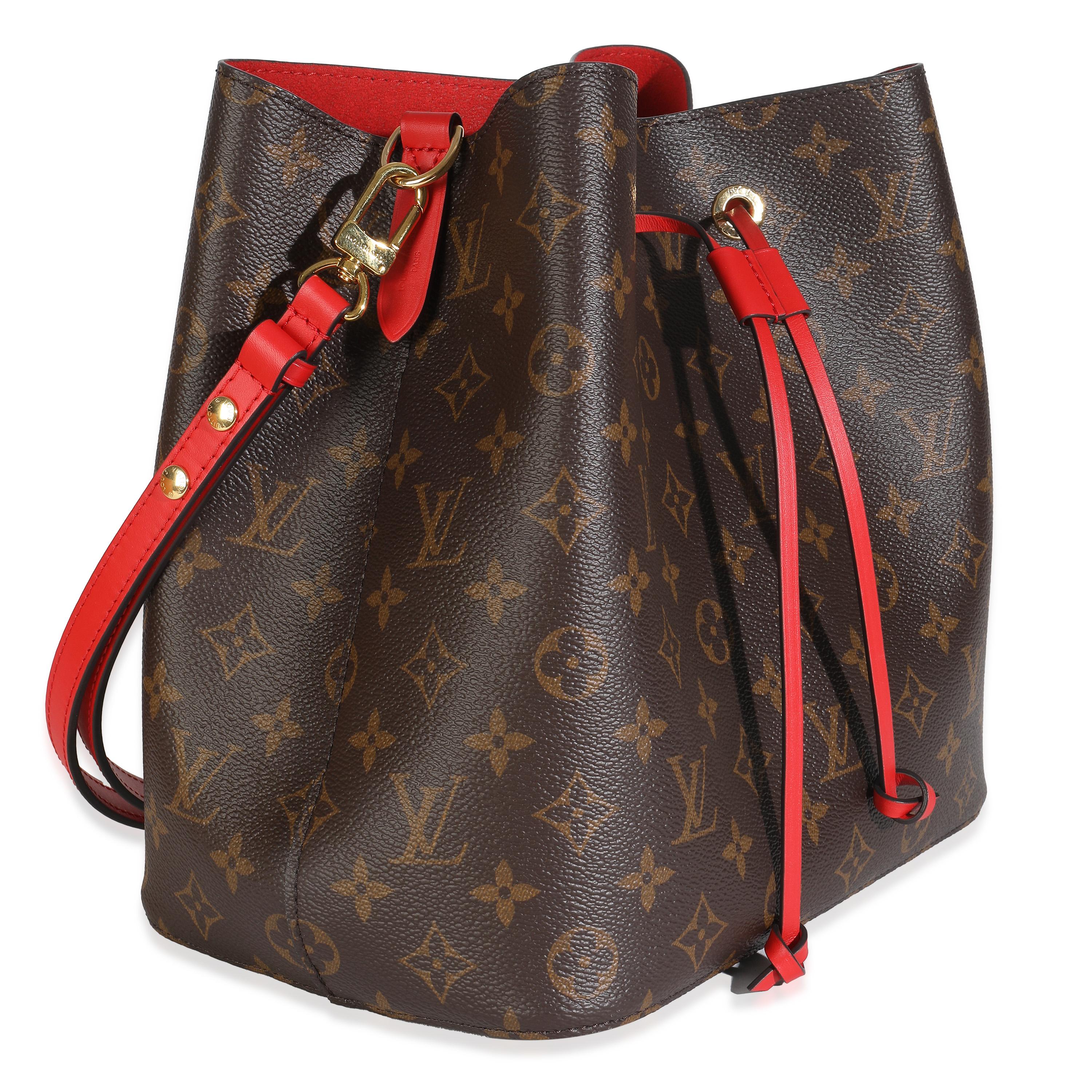 Marrone Louis Vuitton Poppy Monogram Tela NeoNoe MM in vendita