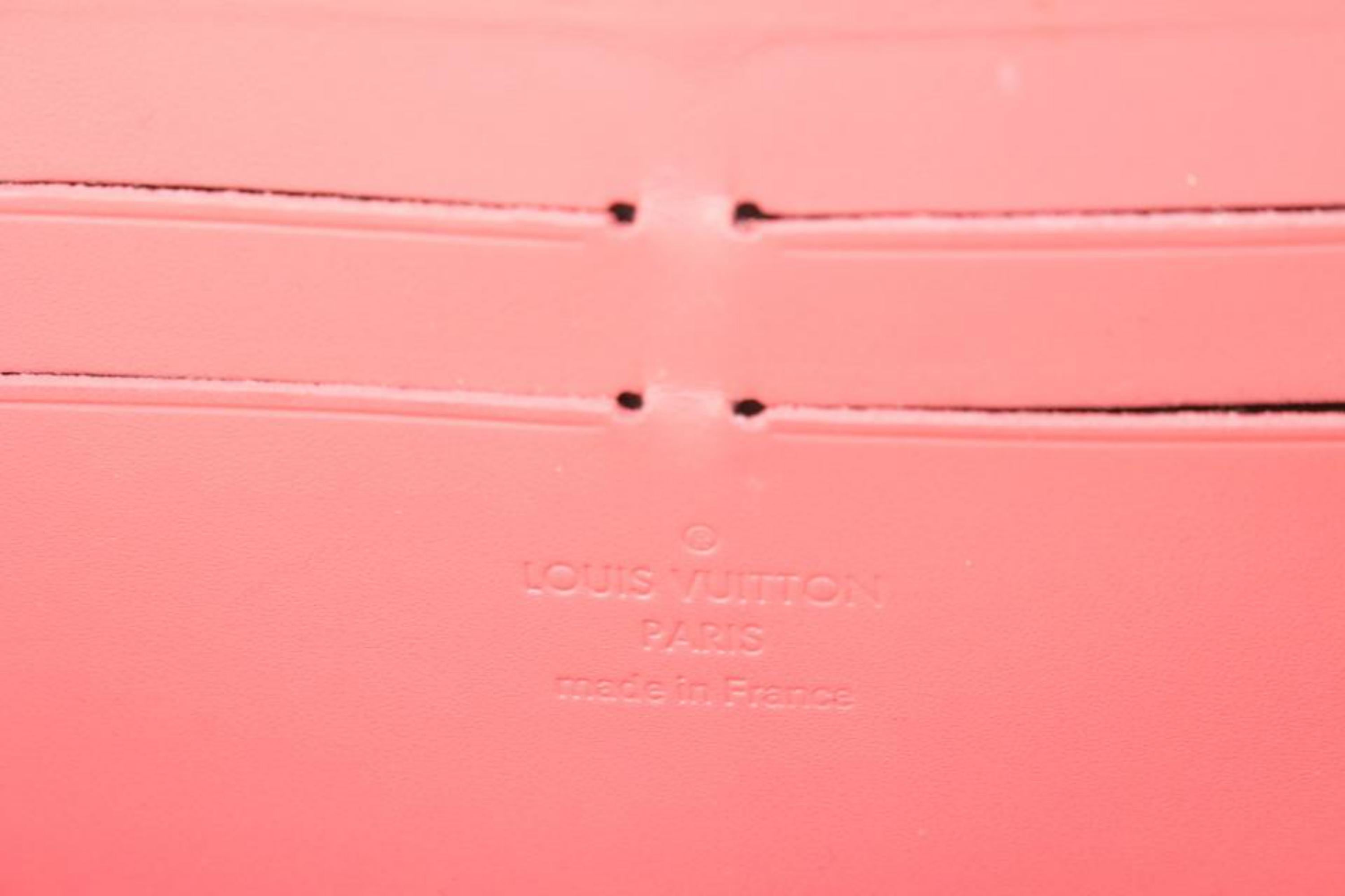 Louis Vuitton Poppy Rayures Monogram Vernis Zippy Wallet 104lv51 4