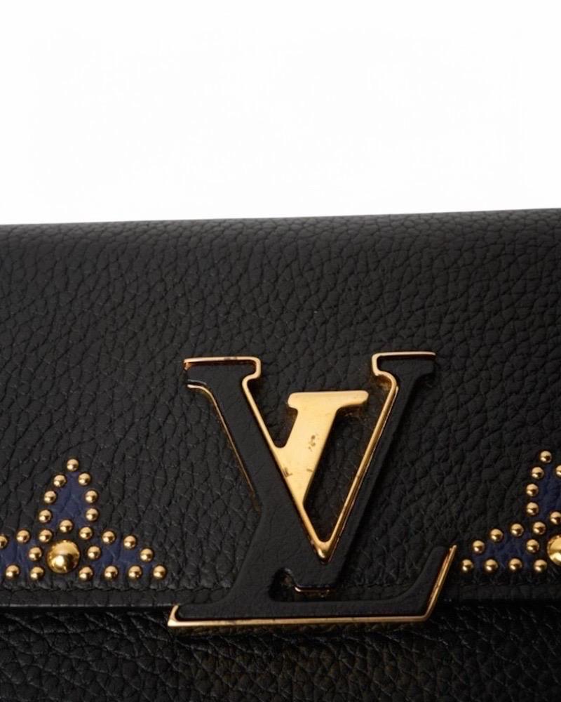 Louis Vuitton Portafoglio Capucines Taurillon Pelle Nero For Sale 5