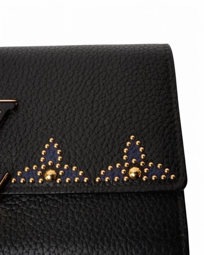 Louis Vuitton Portafoglio Capucines Taurillon Pelle Nero For Sale 6