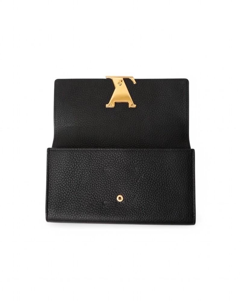 Louis Vuitton Portafoglio Capucines Taurillon Pelle Nero For Sale 7