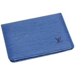 Louis Vuitton Porte 2 cartes Vertical Black Taiga Leather Card Case