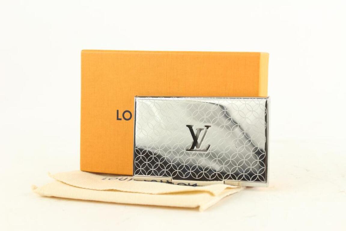 LOUIS VUITTON M65227 Porte Cult Card Case Metal Silver USED