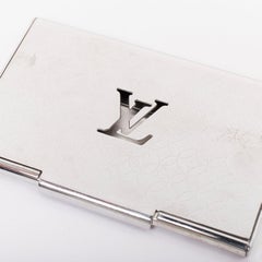 LOUIS VUITTON Porte Carte Champs Elysees silver tone metal  cut out card holder