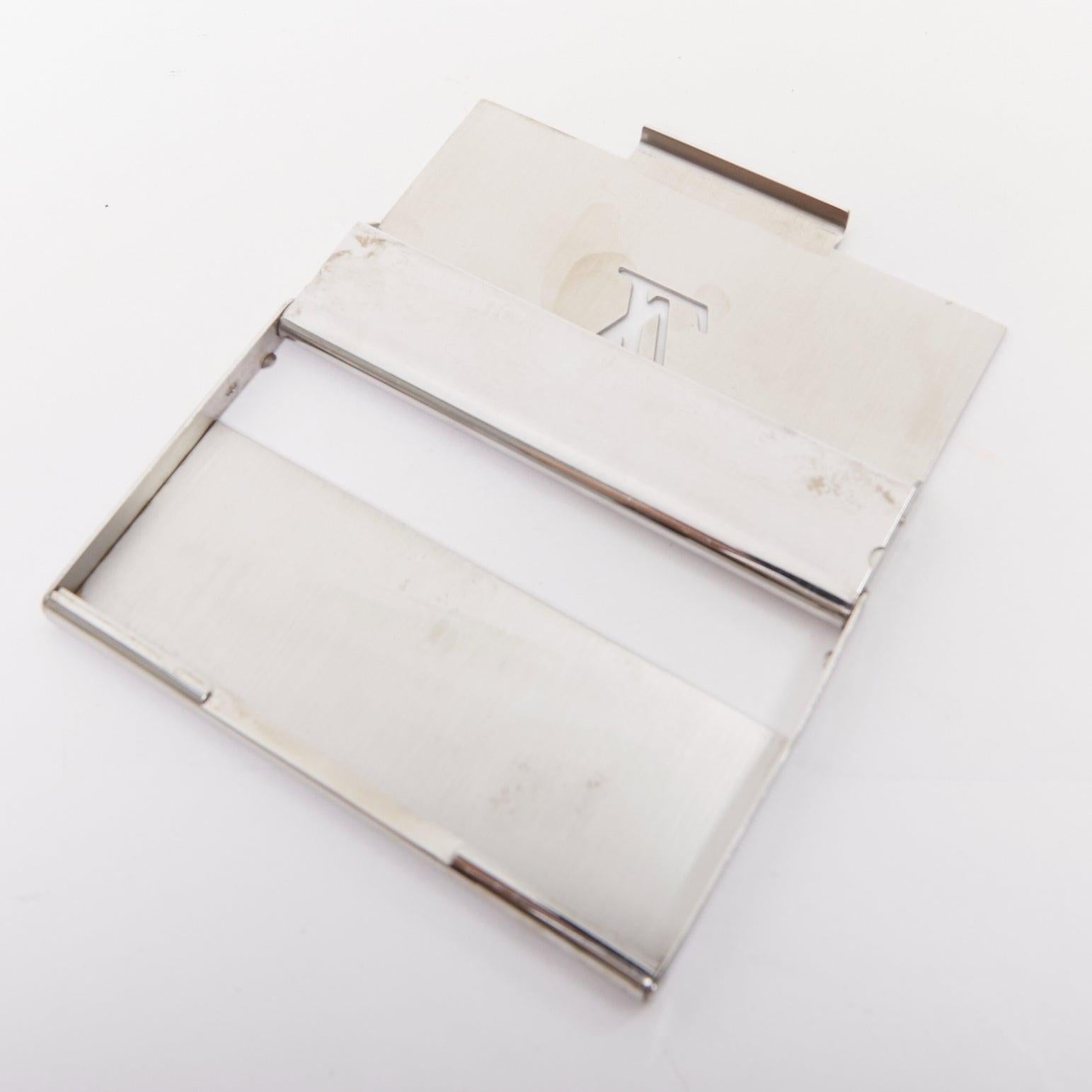 LOUIS VUITTON Porte Carte Champs Elysees metal tono plata  tarjetero recortado en venta 1