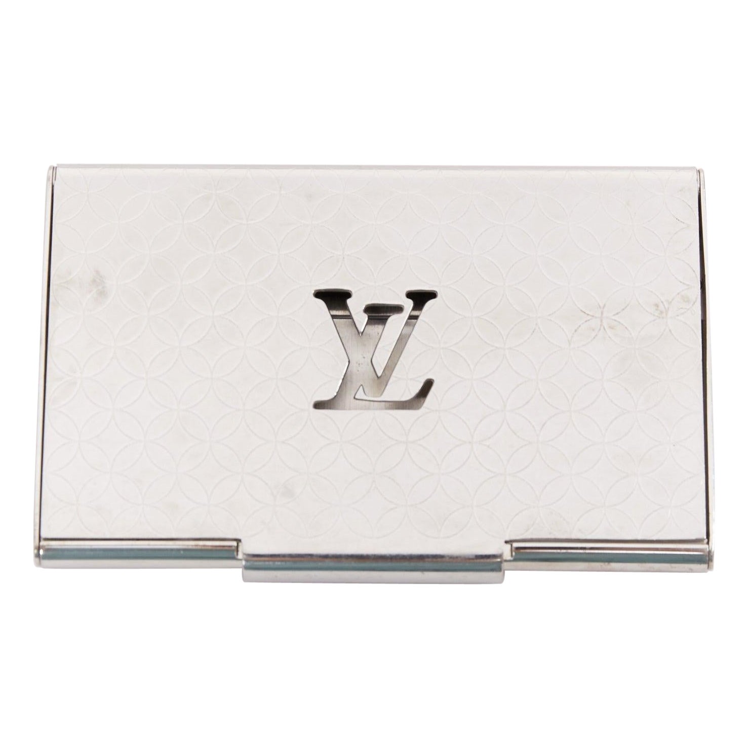 LOUIS VUITTON Porte Carte Champs Elysees métal argenté  porte-cartes découpé