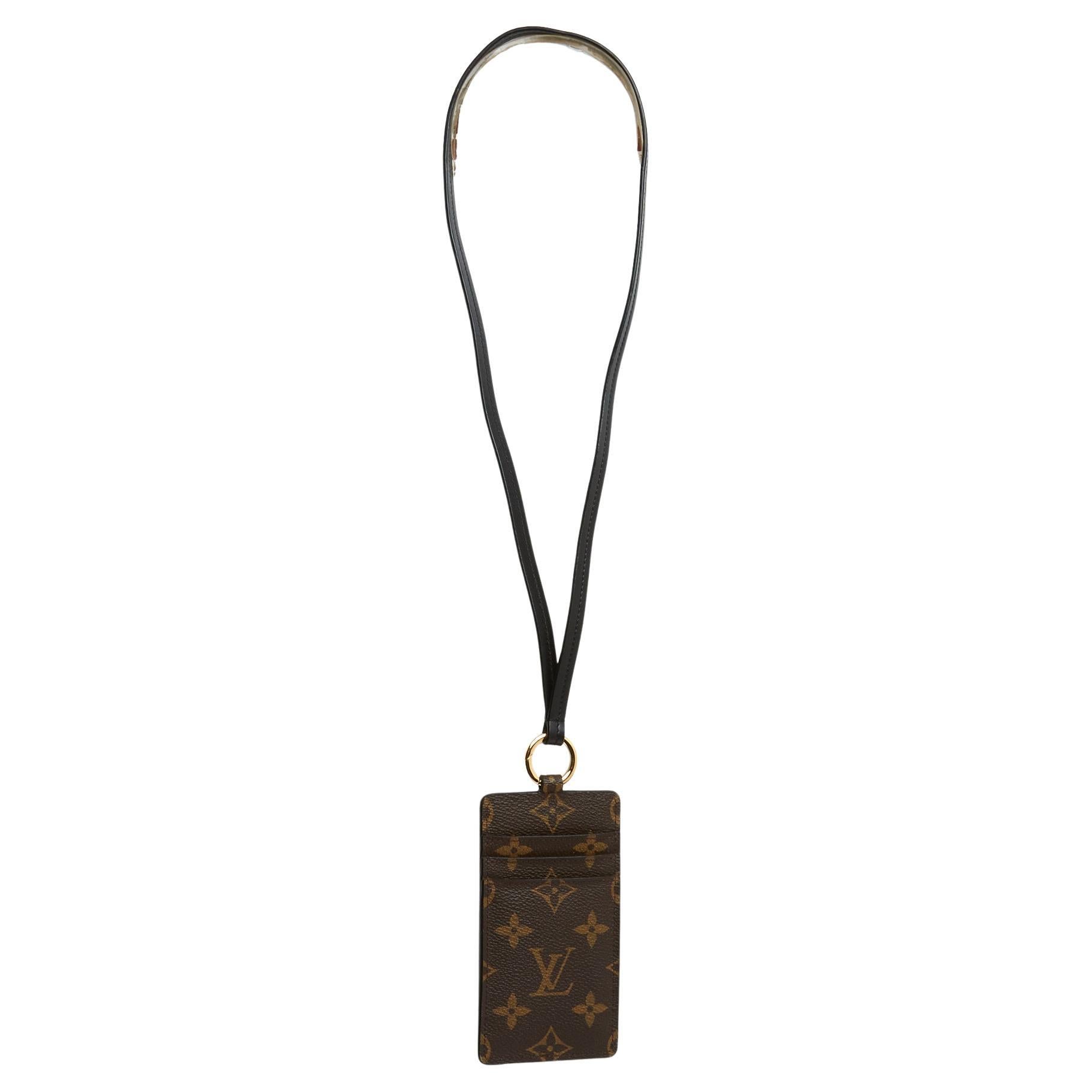 Louis Vuitton Porte Cartes Collier LV Monogram Card Holder Collana Pristine